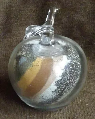 Buy Glass Multi-coloured Sand-filled Apple Paperweight / Ornament A/F • 14.99£