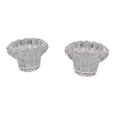 Buy Pair Of 2 Candle Holders Clear Cut Glass Fits Tealight Taper Votive Candle 1.75  • 9.68£