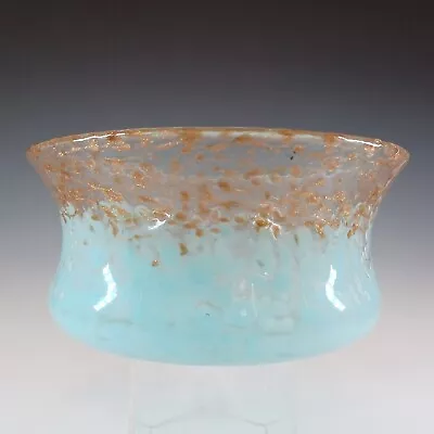 Buy LABELLED Monart DB.VII Blue & Copper Aventurine Vintage Glass Bowl • 245£