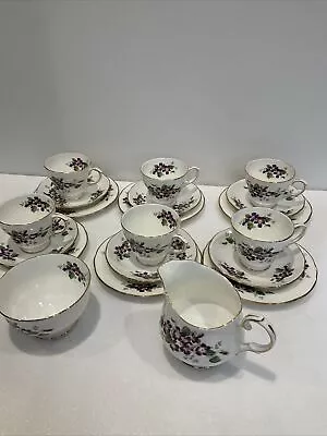 Buy Vintage Duchess Bone China “Violetta” Trio Set, Tea Cup, Saucer & Side Plate • 50£
