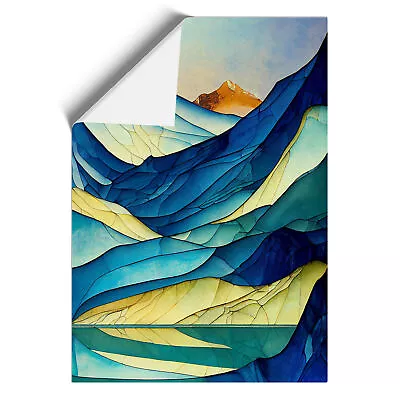 Buy Glacier Stained Glass Wall Art Print Framed Canvas Picture Poster Decor • 18.95£