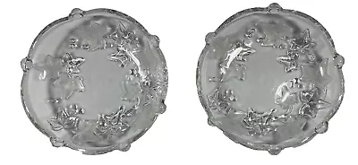 Buy Clear Glass Shallow Bowls Ivy Design Used Set Of Two 7 In. Wide • 9.60£
