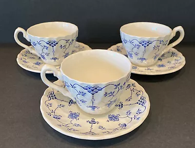 Buy Finlandia By Myott Staffordshire Tea Coffee Cups & Saucers Set Of 3 Vintage • 19.91£