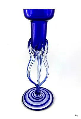 Buy Candle Holder Glass Blue Candlesticks 3 Stand Approx. 21 CM High Cheap • 8.56£