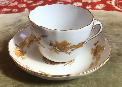 Buy Rare Meissen Hand Painted Yellow Gold Court Dragon Demitasse Cup & Saucer • 49.99£
