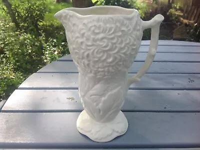 Buy Sylvac - White 8.5 Inch Jug - Textured & Leaf With Tree Branch Handle • 8£