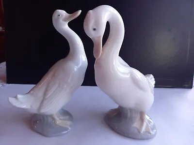 Buy Pair Of NAO Lladro Geese / Ducks Figurines Excellent Condition. • 9.99£