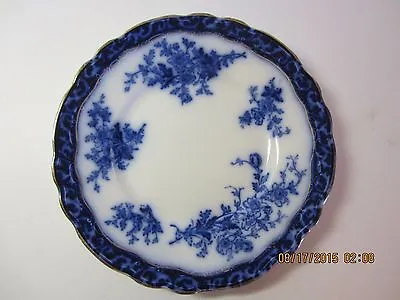 Buy Vintage Flow Blue Porcelain Dinner Plate-Stanley Pottery Co - Touraine -England • 52.95£