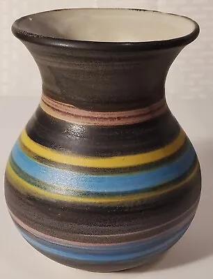 Buy Pacific Stoneware B. Welsh Signed  Striped Art Potttery Vase  1971 6 HX4 3/4 W • 26.55£