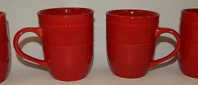 Buy Royal Norfolk Christmas Red Beaded Edge Coffee Cups - Set Of 4 • 37.58£