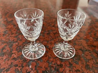 Buy Cute Cut Glass Royal Doulton Sherry Glasses (x2) In Amazing Condition • 6£