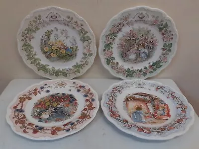 Buy Royal Doulton Brambly Hedge X4 Plates Spring Summer Autumn Winter Vintage 1982 • 39.99£