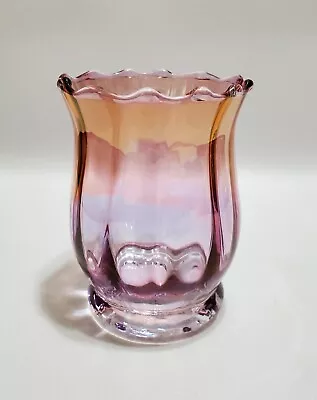 Buy Colorful, Metallic Gold, Purple & Pink Flashed Glass Votive Candle Holder • 6.60£