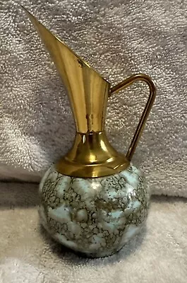 Buy Vintage Delft Holland Copper Turquoise And Gold Veined Hand Painted Pitcher Vase • 21£