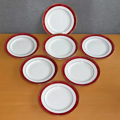 Buy Spode Bordeaux Set Of Seven Small 16cm Y8594 Bread Or Side Plates - Immaculate • 39.99£
