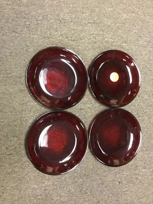 Buy Vintage Arcoroc France Ruby Red Glass  Salad Plates Set Of 4 * 7 1/2  • 15.56£