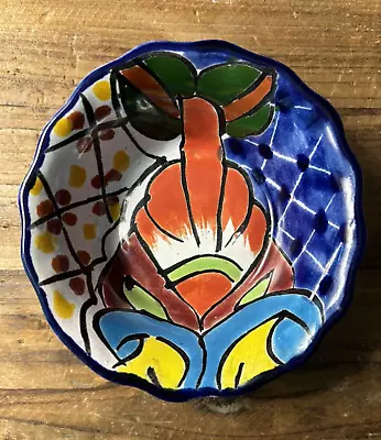 Buy Mexican Colorful Small Talavera 4 Inch Ceramic Condiment Bowl/Dish - Never Used • 14.23£
