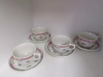 Buy Laura Ashley 'Alice'  4 Tea Cups & Saucers Pink Floral Vintage Pottery. • 19.99£