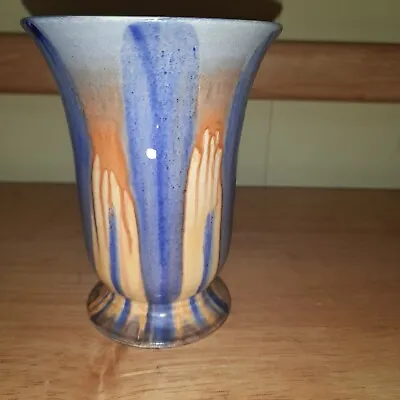 Buy Shelley Art Deco Harmony Ware Dripware Footed Trumpet Shape Vase 11cm • 17£