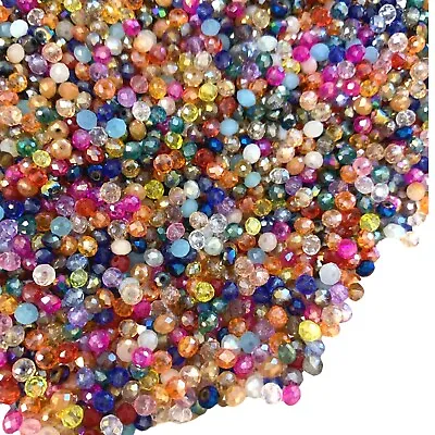 Buy Faceted, Glass Crystal Beads For Jewellery Making 4mm 150 Pcs Mix New • 2.55£