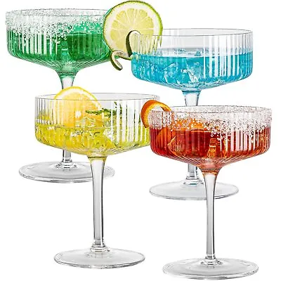 Buy Wookgreat Vintage Art Deco Coupe Glasses, Set Of 4 Ribbed Coupe Cocktail Glas... • 43.16£
