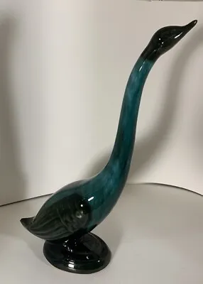 Buy Vtg Blue Mountain Pottery Crane Egret Swan Bird 12” Figurine Blue Green. • 28.44£