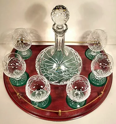 Buy Vintage 24% Lead Zawiercie Polish Hand Crafted Crystal Decanter And 6 Glass Set • 129.99£