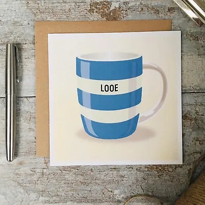 Buy Cornishware Inspired Greeting Card - 12oz Mug LOOE • 3£