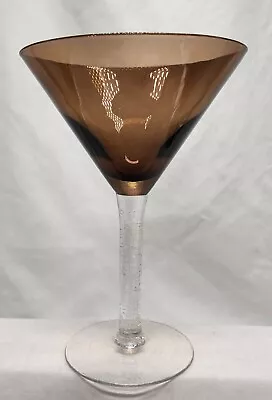 Buy Pier 1 CRACKLE STEM Brown Smoke Martini Glass Clear RARE Cosmo Cocktail  • 19.50£