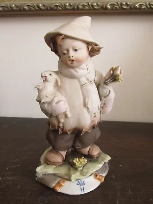 Buy Capodimonte Italy Handpainted Porcelain Figurine Little Boy With Goat  • 42.63£
