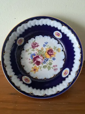 Buy  Romanian Cobalt Blue Porfin Cluj-Napoca  Porcelain Bowl Hand Painted Vintage • 18.49£