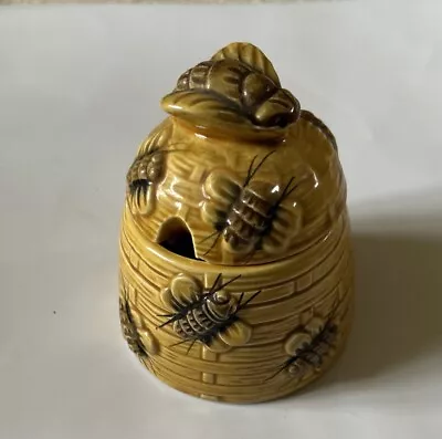 Buy Vintage Decorative Lidded Pottery Bee Hive Honey Pot   - Unmarked • 5£