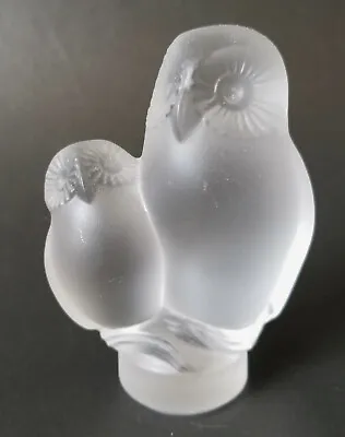 Buy Sevres France Satin Frosted Crystal Mom Baby Owl Figurine Art Glass Signed • 23.65£