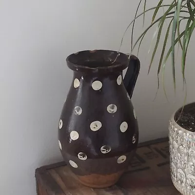 Buy Early 20th Century Antique Hungarian European Pottery Clay Jug, Wabi Sabi Vase • 50£