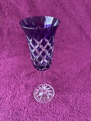 Buy Cut-to-clear Amethyst Champagne Flute Bohemian Style VGC Used. • 12£