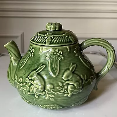 Buy Bordello Pinheiro Portugal Tea Pot Green Rabbit Lettuce Ceramic • 34.58£