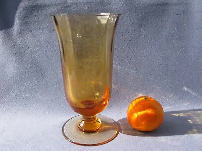 Buy Whitefriars Golden Amber Art Glass Ribbed Body High Footed Vase Pat No 9855 • 50£