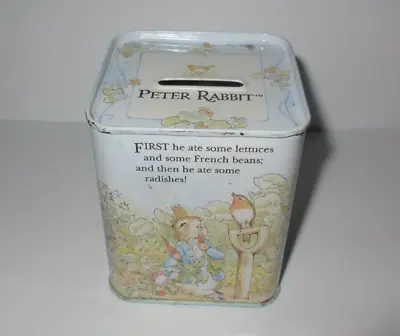 Buy Vintage Peter Rabbit MONEY BOX Beatrix Potter Frederick Warne Savings TIN Cute • 3£