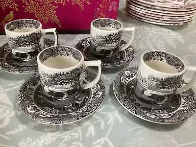 Buy 4 Spode Heritage Black Italian Coffee Espresso Can Saucers New 250th Anniversary • 39.99£