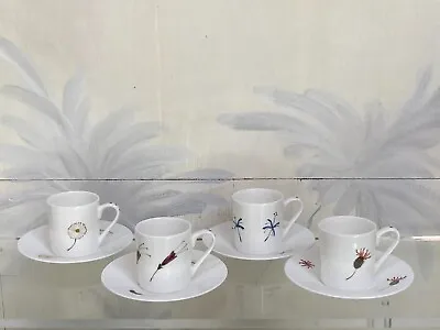 Buy Set Of Hand Painted Fine Bone China Demi Tasse Coffee Cups And Saucers  • 32£