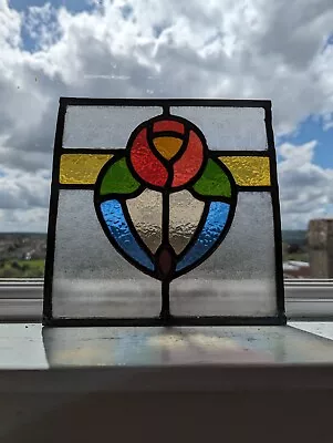 Buy Decorative 1930's Compact Stained Glass Window Panel • 140£