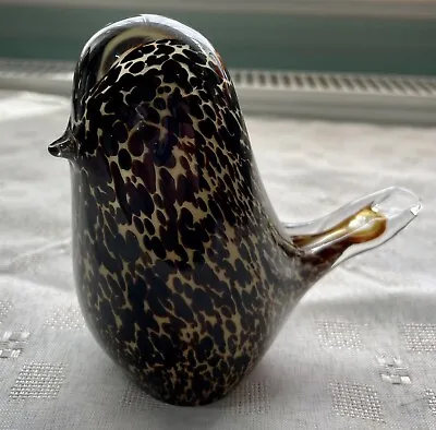 Buy Large Wedgwood Glass Brown Speckled Bird • 19.99£