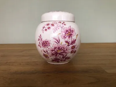 Buy Vintage Sadler Pottery England Ginger Jar With Lid Pink Clematis • 14.99£