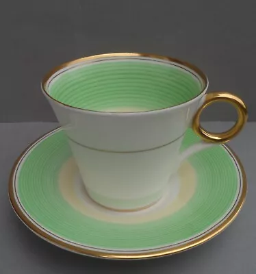 Buy A Shelley Art Deco  Swirls  12521 Regent Shape Demitasse Cup & Saucer C.1936. • 65£