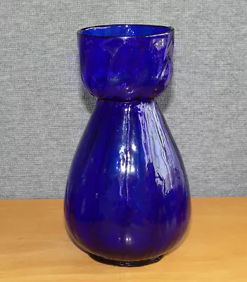 Buy Unusual Antique Blown Cobalt Blue Glass Hyacinth Bulb Vase - 18th / 19th Century • 19.99£
