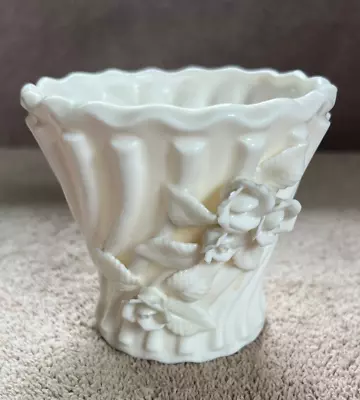 Buy Belleek Ireland Porcelain White Color Rose Flower Pot Vase 4  X 4 1/4  • 22.64£
