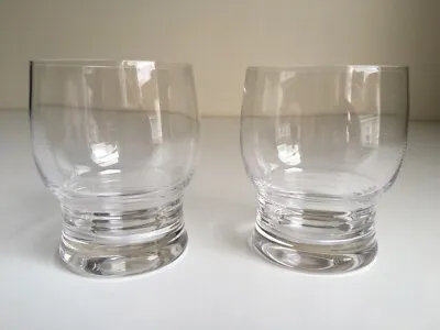 Buy 2 X Retro Drinking Glasses, Ribbed Heavy Base / Bottom Whisky / Water Tumblers • 12.50£