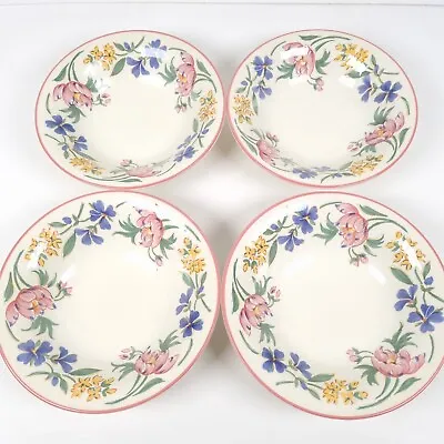 Buy Staffordshire Tableware Chelsea Cereal Soup Bowls 17cm Pink Floral  England X 4 • 19.20£