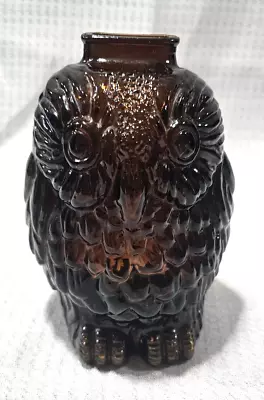 Buy Amber Brown Color Wise Old Owl Glass Coin Piggy Bank Vintage Libby 1970's • 18.95£