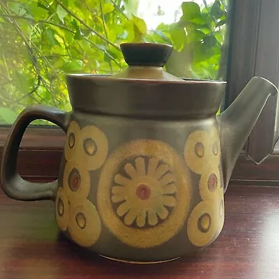 Buy Denby Arabesque Teapot Large 1970s Vintage Pottery • 35£